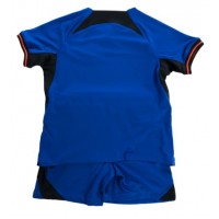 Nederländerna Replika babykläder Bortaställ Barn VM 2022 Kortärmad (+ korta byxor)